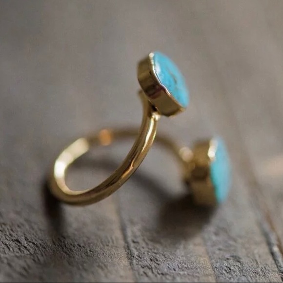 Handmade Raw Natural Turquoise Ring - Picture 2 of 3